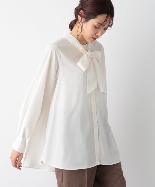 GLOBAL WORK(グローバルワーク)の「2WAYボウタイシャツ/MATINEE LINE/972871(シャツ/ブラウス・レディース・ラベンダー/サックスブルー/オフホワイト・LARGE/MEDIUM)」の17枚目の写真