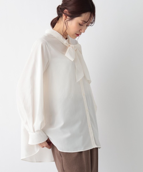 GLOBAL WORK(グローバルワーク)の「2WAYボウタイシャツ/MATINEE LINE/972871(シャツ/ブラウス・レディース・ラベンダー/サックスブルー/オフホワイト・LARGE/MEDIUM)」の18枚目の写真