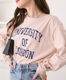 カレッジロゴ プリント ロング/長袖 Tシャツ