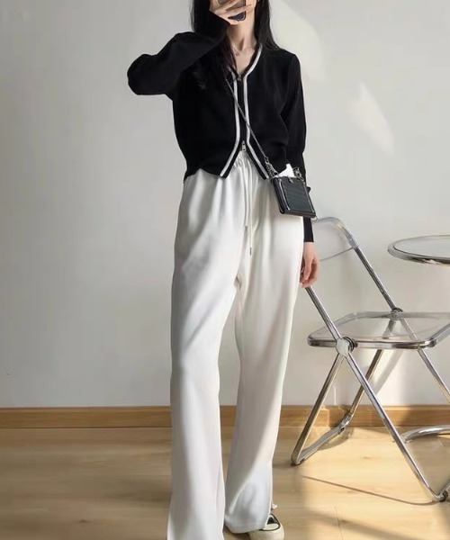LADY LIKE(レディライク)の「フロントジップバイカラーカーディガン(カーディガン/ボレロ・レディース・ブラック×ホワイト/ブラック/ホワイト×ブラック/ホワイト・M)」の10枚目の写真