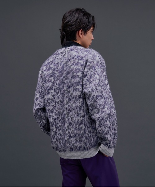 Ellno Loset(エルノロゼット)の「MIXカラーシャギーカーディガン(カーディガン/ボレロ・メンズ・グレー/パープル/ブラック・SMALL/MEDIUM/LARGE)」の13枚目の写真
