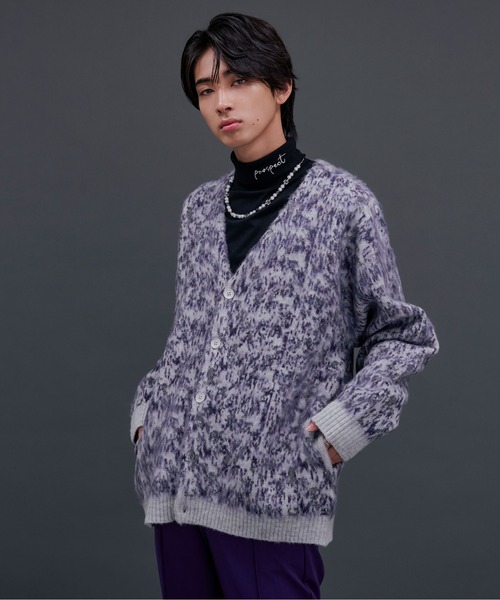 Ellno Loset(エルノロゼット)の「MIXカラーシャギーカーディガン(カーディガン/ボレロ・メンズ・グレー/パープル/ブラック・SMALL/MEDIUM/LARGE)」の14枚目の写真