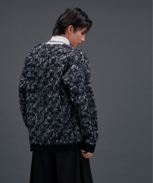 Ellno Loset(エルノロゼット)の「MIXカラーシャギーカーディガン(カーディガン/ボレロ・メンズ・グレー/パープル/ブラック・SMALL/MEDIUM/LARGE)」の6枚目の写真