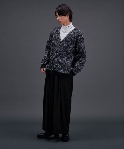 Ellno Loset(エルノロゼット)の「MIXカラーシャギーカーディガン(カーディガン/ボレロ・メンズ・グレー/パープル/ブラック・SMALL/MEDIUM/LARGE)」の7枚目の写真