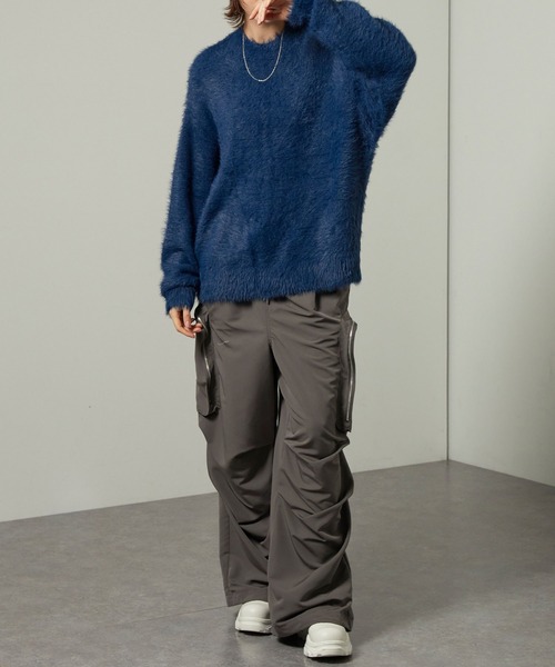 Alfred Alex(アルフレッドアレックス)の「【Alfred Alex】オーバーサイズシャギーニット(ニット/セーター・メンズ・オリーブ系/レッド/ダークグレー/ブルー/アイボリー/ブラック/モカ/スモークグレー/ブルー系/ワイン/ブルーグレー/パープル系/ダークブルー・L/M/S)」の22枚目の写真