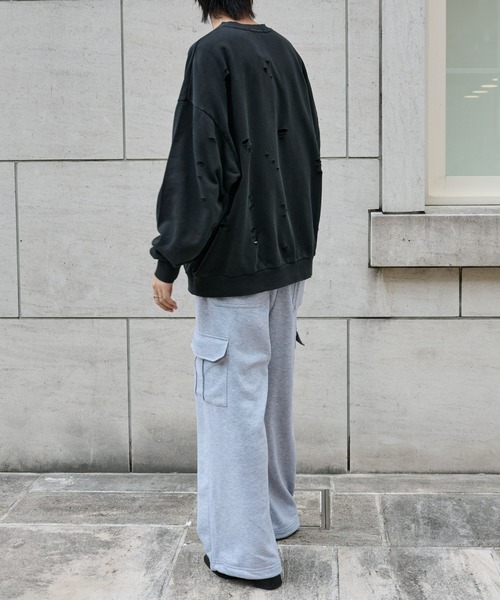 COLONY 2139（コロニートゥーワンスリーナイン）の「ワイドカーゴスウェットパンツ（カーゴパンツ・メンズ・グレー/ブラック・LARGE/MEDIUM）」の19枚目の写真