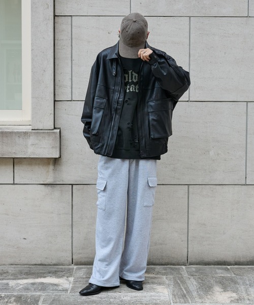 COLONY 2139（コロニートゥーワンスリーナイン）の「ワイドカーゴスウェットパンツ（カーゴパンツ・メンズ・グレー/ブラック・LARGE/MEDIUM）」の20枚目の写真