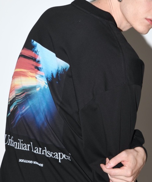 SUPERTHANKS（スーパーサンクス）の「フォトプリント＆ロゴプリント  ロングTシャツ（ユニセックス）"Unfamiliar landscapes" L/S T-shirt（Tシャツ/カットソー・メンズ・アッシュグレー/ブラック/ホワイト/ライトカーキ・L/M/S）」の22枚目の写真