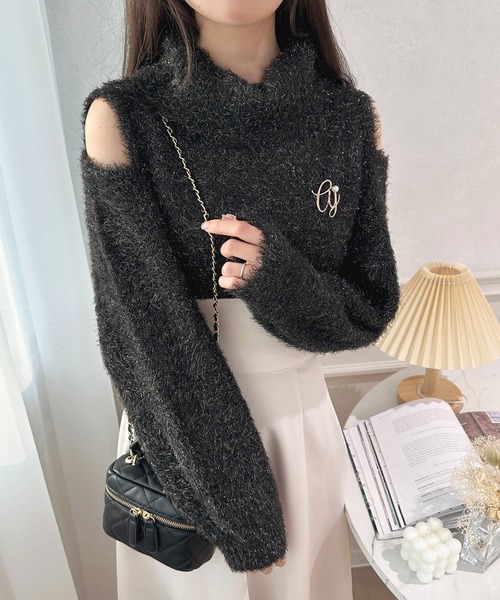 apres jour(アプレジュール)の「ブローチ+ニットトップス【ZOZOTOWN限定アイテム】(ニット/セーター・レディース・オフホワイト/サックスブルー/ピンク/ブラック・X-LARGE/フリー)」の21枚目の写真