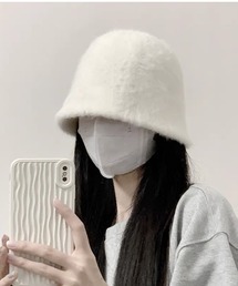 ハット（ホワイト/白色系・フェイクファー）ファッション通販