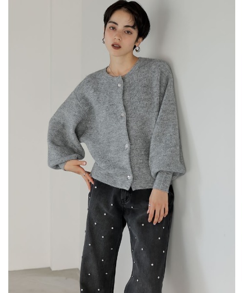 極美品✨ほぼ未使用✨Trefle＋1 ラメスパンコールカーディガン　セレモニー MEISM by Re:EDIT]デコラティブボタンスパンコールラメニット