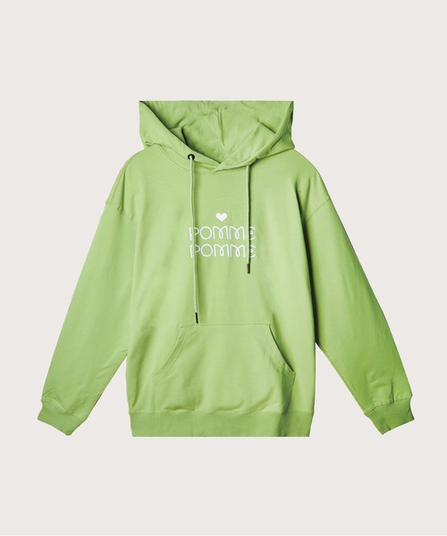 LOVE POMME POMME(ラブポムポム)の「LOVE POMME POMME Original Hoodie ロゴパーカー(パーカー・レディース・ブラック/グリーン・FREE)」の1枚目の写真