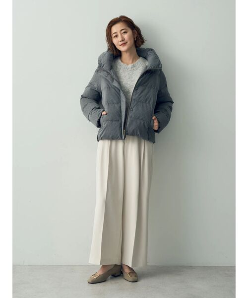 YECCA VECCA（イェッカヴェッカ）の「カチオンジャージーブルゾン（ブルゾン・レディース・ネイビー/グレイッシュベージュ/グレー・FREE）」の16枚目の写真