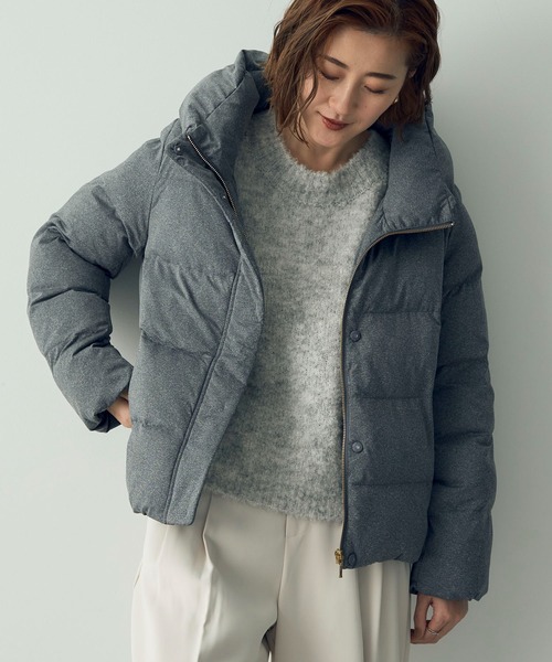 YECCA VECCA（イェッカヴェッカ）の「カチオンジャージーブルゾン（ブルゾン・レディース・ネイビー/グレイッシュベージュ/グレー・FREE）」の2枚目の写真