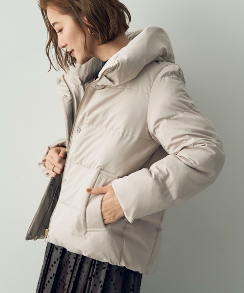 YECCA VECCA（イェッカヴェッカ）の「カチオンジャージーブルゾン（ブルゾン・レディース・ネイビー/グレイッシュベージュ/グレー・FREE）」の3枚目の写真