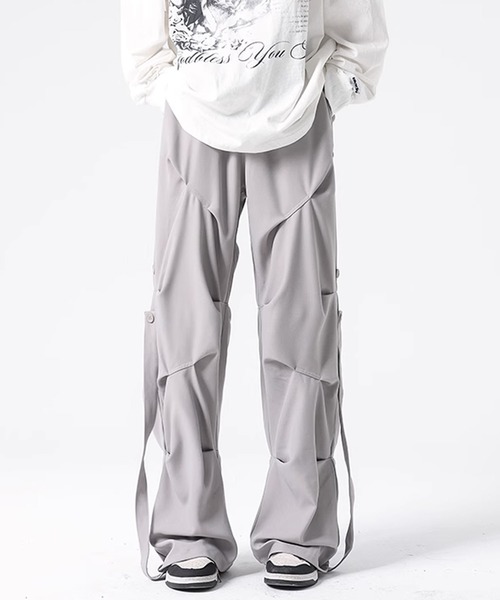 Theater code（シアターコード）の「▲drawstring design pilot pants /ドローストリングス パイロット パンツ カーゴパンツ（カーゴパンツ・メンズ・ブラック/ライトグレー・2/3）」の3枚目の写真