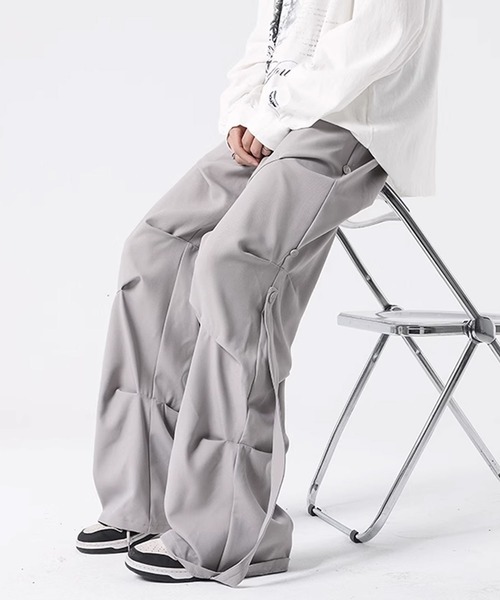 Theater code（シアターコード）の「▲drawstring design pilot pants /ドローストリングス パイロット パンツ カーゴパンツ（カーゴパンツ・メンズ・ブラック/ライトグレー・2/3）」の4枚目の写真