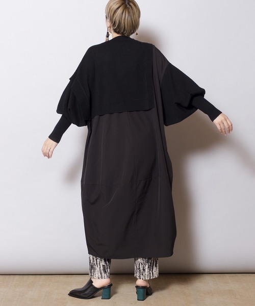 【極美品】オズモーシス 切替ニットコクーンワンピース セール】切替ニットコクーンワンピース（ワンピース）｜OSMOSIS