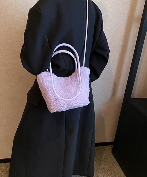 aimoha(アイモハ)の「2WAYボアハンドバッグ(ハンドバッグ・レディース・オフホワイト/ブラック/パープル/ベージュ/チョコ・FREE)」の20枚目の写真