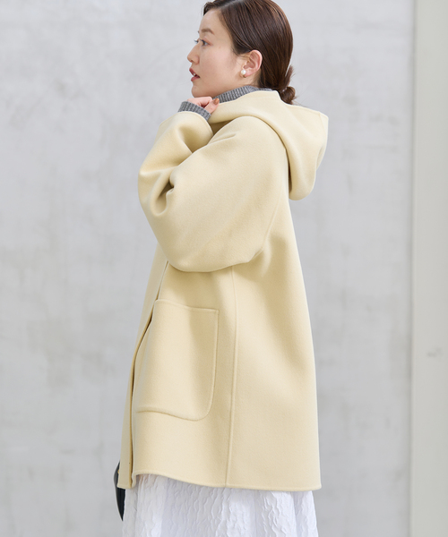 美品　IENA イエナ　アイボリー　コート　レディース IENA（イエナ）の「SUPER120 ダブルフェイスフードコート（その他