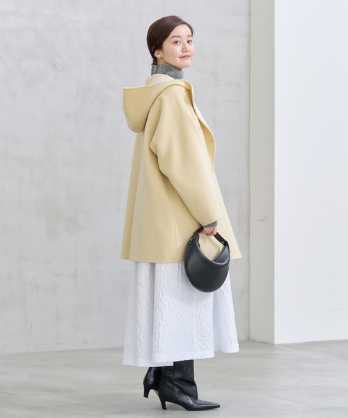 IENA（イエナ）の「SUPER120 ダブルフェイスフードコート