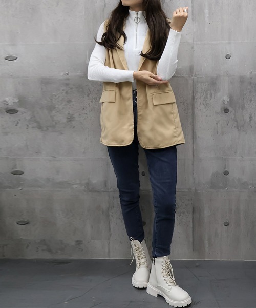 Miniministore(ミニミニストア)の「テーラードベスト ジレ レディース 韓国(ベスト・レディース・ブラック/ベージュ・フリー)」の11枚目の写真