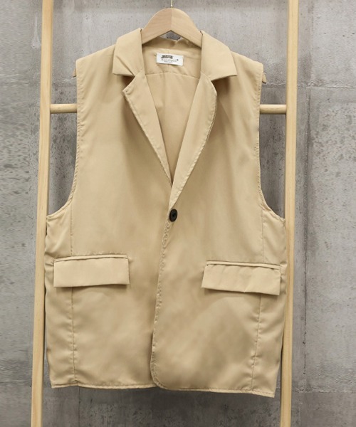 Miniministore(ミニミニストア)の「テーラードベスト ジレ レディース 韓国(ベスト・レディース・ブラック/ベージュ・フリー)」の4枚目の写真