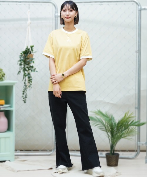adidas(アディダス)の「adidas/アディダス Tシャツ オーバーサイズ クルーネック ルーズフィット JSY22(Tシャツ/カットソー・レディース・ホワイト/ライトブルー/イエロー・XL/L/M)」の4枚目の写真