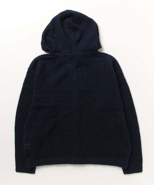 shesame（シーセム）の「メッシュ編みニットパーカー（ニット/セーター・レディース・ネイビー/グレー・MEDIUM/LARGE）」の9枚目の写真