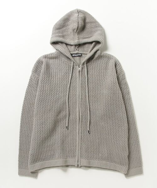 shesame（シーセム）の「メッシュ編みニットパーカー（ニット/セーター・レディース・ネイビー/グレー・MEDIUM/LARGE）」の17枚目の写真
