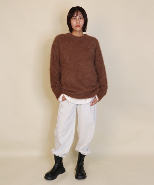 aimoha（アイモハ）の「aimoha men SHAGGY KNIT シャギーもちもちニット（ニット/セーター・メンズ・ネイビー/ブルー/ブラウン・X-LARGE/XX-LARGE/LARGE/MEDIUM）」の16枚目の写真
