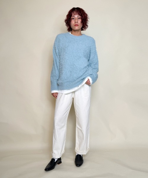 aimoha（アイモハ）の「aimoha men SHAGGY KNIT シャギーもちもちニット（ニット/セーター・メンズ・ネイビー/ブルー/ブラウン・X-LARGE/XX-LARGE/LARGE/MEDIUM）」の13枚目の写真