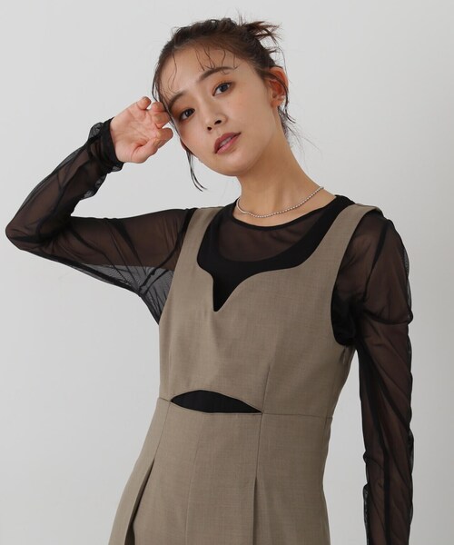 N.(N. Natural Beauty Basic)(エヌエヌナチュラルビューティーベーシック)の「◆チュールシアーカットソー(Tシャツ/カットソー・レディース・オフホワイト/ブラック/ブルーグレー・MEDIUM)」の19枚目の写真