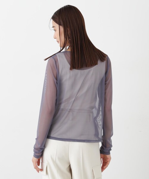 N.(N. Natural Beauty Basic)(エヌエヌナチュラルビューティーベーシック)の「◆チュールシアーカットソー(Tシャツ/カットソー・レディース・オフホワイト/ブラック/ブルーグレー・MEDIUM)」の9枚目の写真