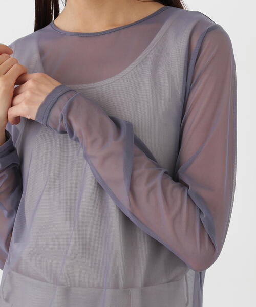 N.(N. Natural Beauty Basic)(エヌエヌナチュラルビューティーベーシック)の「◆チュールシアーカットソー(Tシャツ/カットソー・レディース・オフホワイト/ブラック/ブルーグレー・MEDIUM)」の13枚目の写真