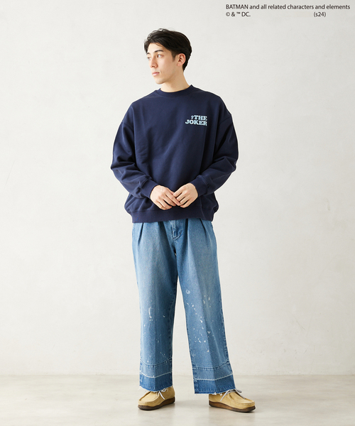 JOKER(ジョーカー)の「【THE JOKER / ジョーカー】別注 フロッキープリント クルーネックスウェット(スウェット・メンズ・ネイビー/アイボリー/ブラック/グレー・LARGE/MEDIUM)」の6枚目の写真