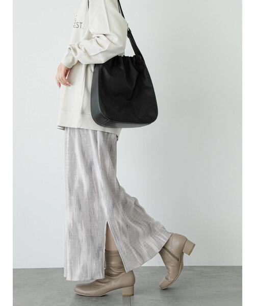 Samansa Mos2 blue（サマンサモスモスブルー）の「ベロアニュアンス柄ナロースカート（スカート・レディース・ベージュ/チャコールグレー/モカ・F）」の3枚目の写真