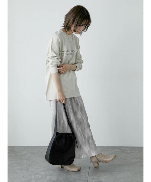 Samansa Mos2 blue（サマンサモスモスブルー）の「ベロアニュアンス柄ナロースカート（スカート・レディース・ベージュ/チャコールグレー/モカ・F）」の20枚目の写真