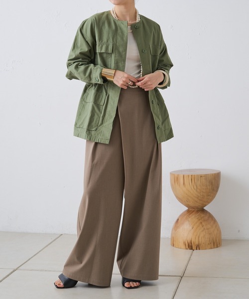 Omekashi オメカシ　ツイードジャケット　ノーカラージャケット　ブラック ニットツイードジャケット | Omekashi(オメカシ)レディース