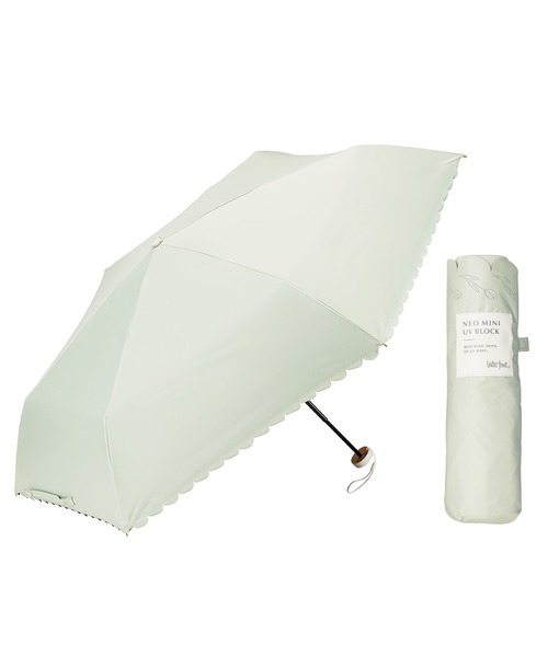 Waterfront(ウォーターフロント)の「ネオミニ UVブロック 折 51cm 晴雨兼用傘 日傘 雨傘(折りたたみ傘・レディース・ブラック/スモークピンク/サックスブルー/ピンクベージュ/アッシュグレー/ホワイト/ライトグリーン/イエロー/サンドベージュ・FREE)」の7枚目の写真
