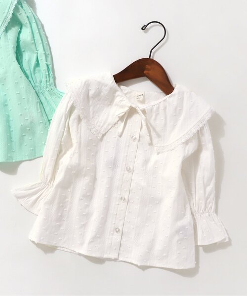apres les cours（アプレレクール）の「フリルカラーブラウス（シャツ/ブラウス・キッズ・ミント/アイボリー・80/90/100/110/120/130/140）」の2枚目の写真