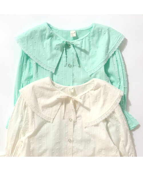 apres les cours（アプレレクール）の「フリルカラーブラウス（シャツ/ブラウス・キッズ・ミント/アイボリー・80/90/100/110/120/130/140）」の8枚目の写真