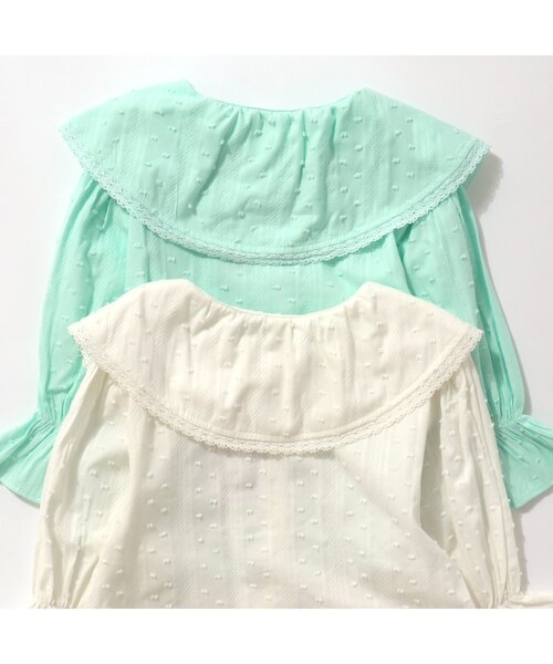 apres les cours（アプレレクール）の「フリルカラーブラウス（シャツ/ブラウス・キッズ・ミント/アイボリー・80/90/100/110/120/130/140）」の7枚目の写真