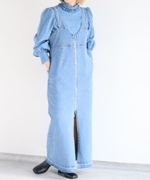 <セットアップ可能＞Wジップ カットオフデニムジャンスカ