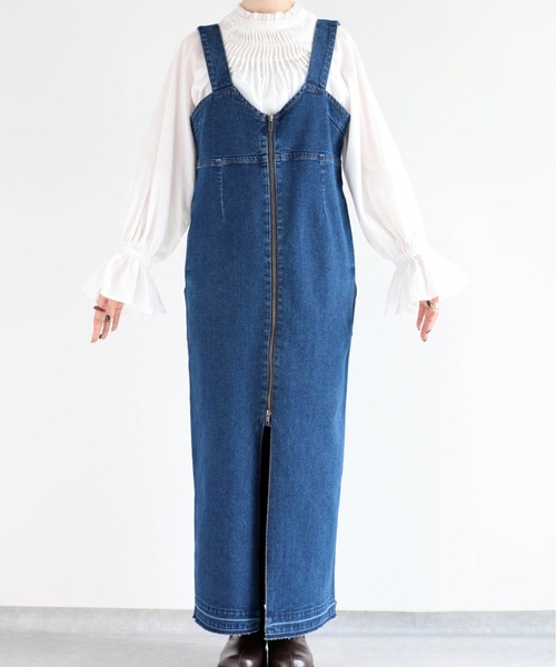 cepo（セポ）の「<セットアップ可能＞Wジップ カットオフデニムジャンスカ（ジャンパースカート・レディース・ブルー系1/ブルー系3・M）」の19枚目の写真