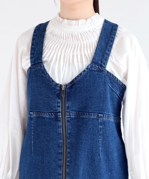 cepo（セポ）の「<セットアップ可能＞Wジップ カットオフデニムジャンスカ（ジャンパースカート・レディース・ブルー系1/ブルー系3・M）」の16枚目の写真