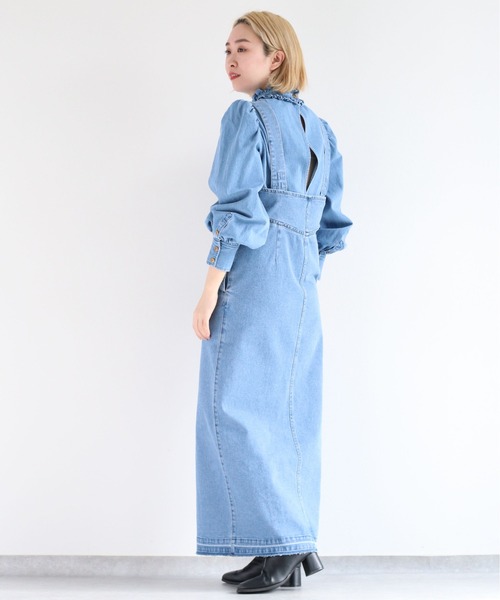 cepo（セポ）の「<セットアップ可能＞Wジップ カットオフデニムジャンスカ（ジャンパースカート・レディース・ブルー系1/ブルー系3・M）」の8枚目の写真