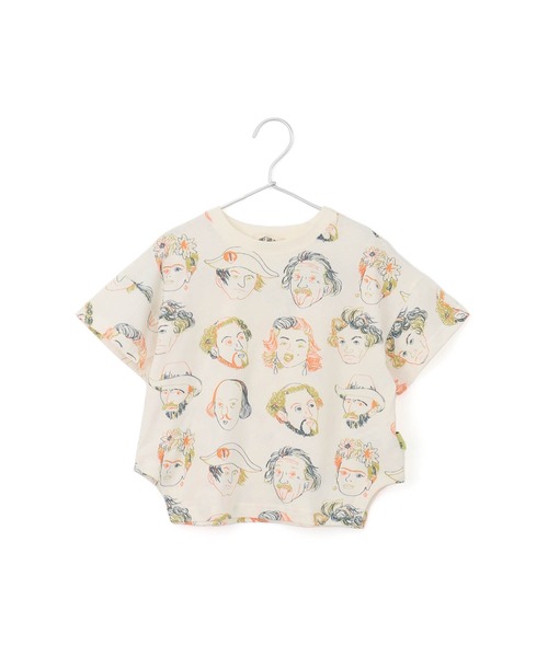 MAKE YOUR DAY（メイクユアデイ）の「カラフルえらい人総柄半袖Tシャツ■80～140cm（Tシャツ/カットソー・キッズ・オフホワイト/イエロー/ベージュ・110/100/90/80/140/130/120）」の12枚目の写真