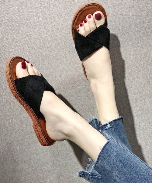 Miniministore(ミニミニストア)の「ぺたんこサンダル レディース フラット(サンダル・レディース・ベージュ/イエロー/ブラック/ブルー・22.5cm/23.0cm/23.5cm/24.0cm/24.5cm/25.0cm)」の9枚目の写真