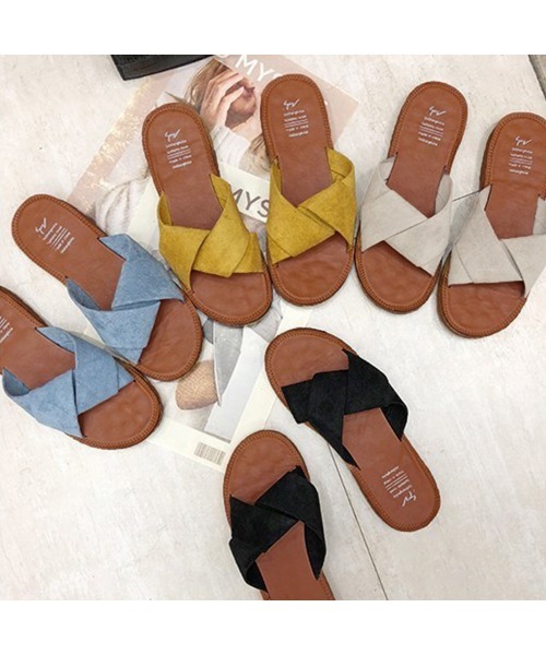 Miniministore(ミニミニストア)の「ぺたんこサンダル レディース フラット(サンダル・レディース・ベージュ/イエロー/ブラック/ブルー・22.5cm/23.0cm/23.5cm/24.0cm/24.5cm/25.0cm)」の13枚目の写真